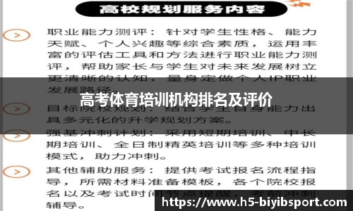 高考体育培训机构排名及评价
